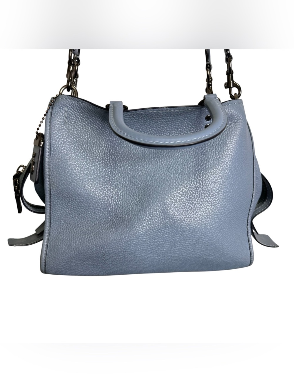 Coach 1941 Rogue 31 Pebbled Leather Satchel Shoulder Bag 38124 Steel Blue
